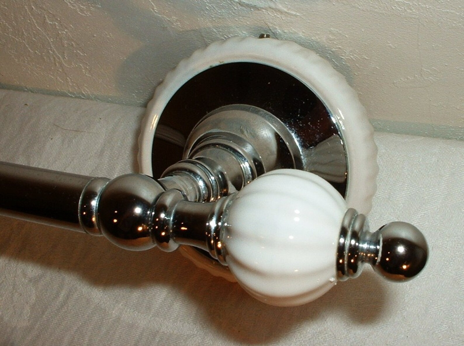 Mid Century Chrome & Ceramic Towel Bar Holder Etsy