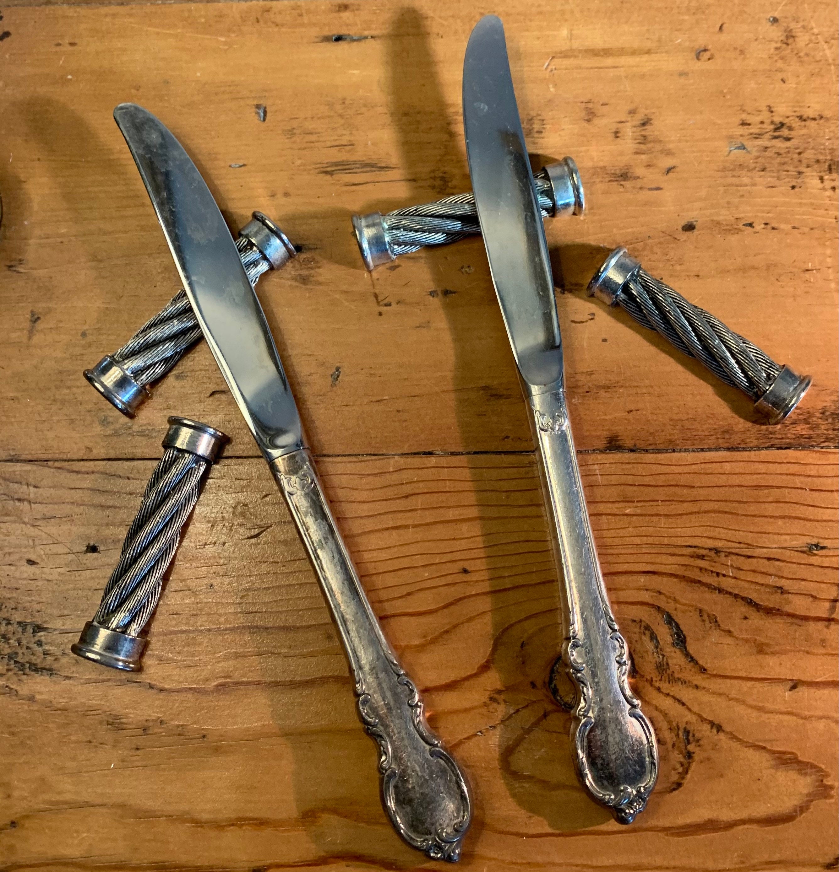 Vintage Pewter Knife Rests Set of 4 Twisted Wire Look Etsy