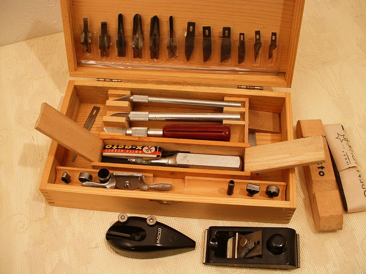 Vintage X Acto Knife Tool Set in Dovetail Wood Box Etsy