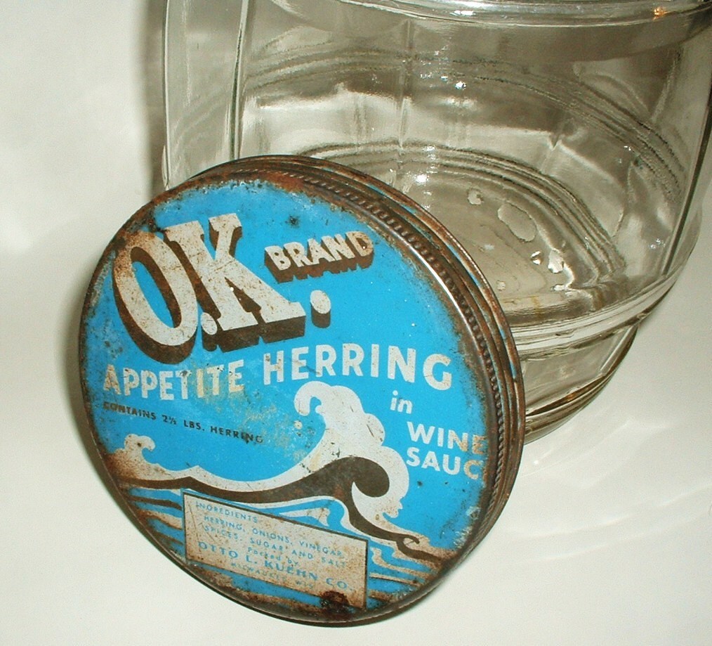 Vintage Glass Barrel Gallon Herring Jar Anchor Hocking Etsy