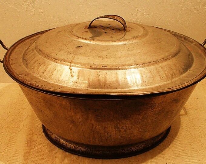 Antique Metal Dough Rising Pan Bowl With Lid HUGE and VERY Etsy