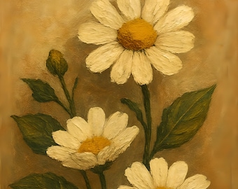 Daisy Design, DIY Diamond Painting, Daisy Art, Full Craft Kit, Diamond Art Crafting, Floral