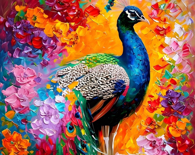 Paint by Numbers, Peacock, Paint by Number Kit for Adults, Painting of a Peacock, Includes frame, stand and all supplies, Everything!