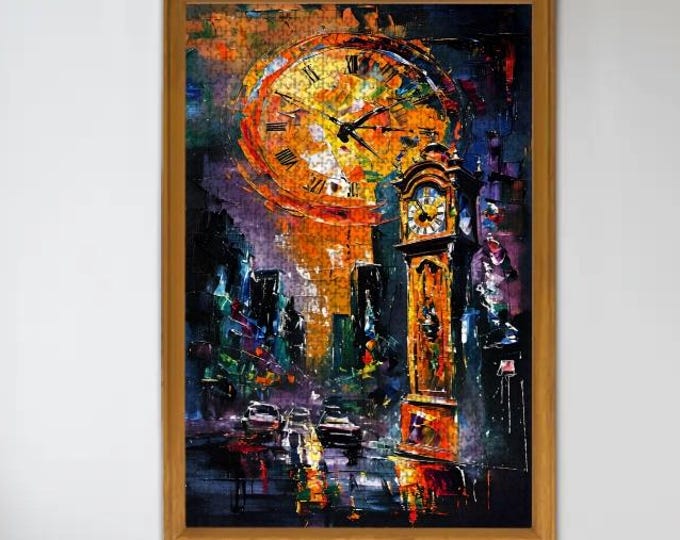 Clock Tower Cityscape Puzzle | 500 or 1000 Piece Wooden Art Puzzle for Adults