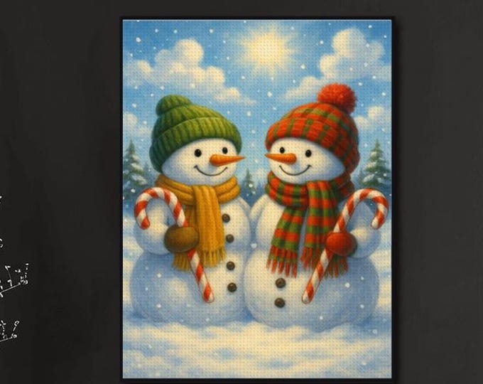 Snowman Candy Cane Diamond Painting Kit | Winter Holiday Craft