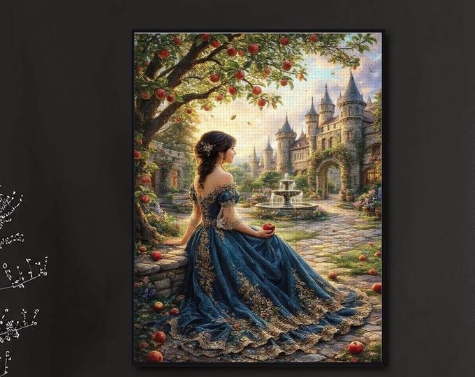 Princess Castle Diamond Painting Kit | Fairytale Woman Wall Art (Full Drill)