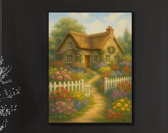 Spring Cottage Diamond Art Kit, Floral Garden DIY