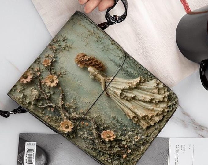 Cottagecore Phone Purse Crossbody Bag, Romantic Floral Cell Phone Wallet, Vintage Feminine Shoulder Bag, Elegant Gift for Women