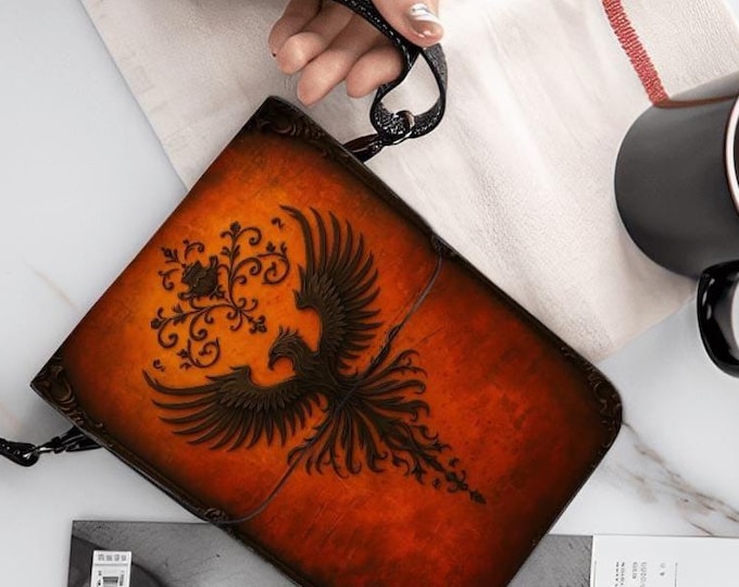 Phoenix Purse – Red, Sunset, Purple & Green | Crossbody Phone Bag | Small Sling Wallet | Art Purse