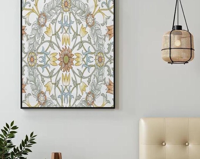 Vintage William Morris Art Diamond Painting Kit with Complete Tool Set - DIY Craft for Home Decor and Morris Wallpaper Design