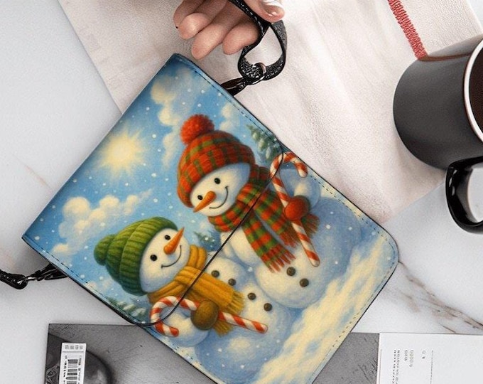 Snowman Winter Phone Purse, Christmas Crossbody Bag