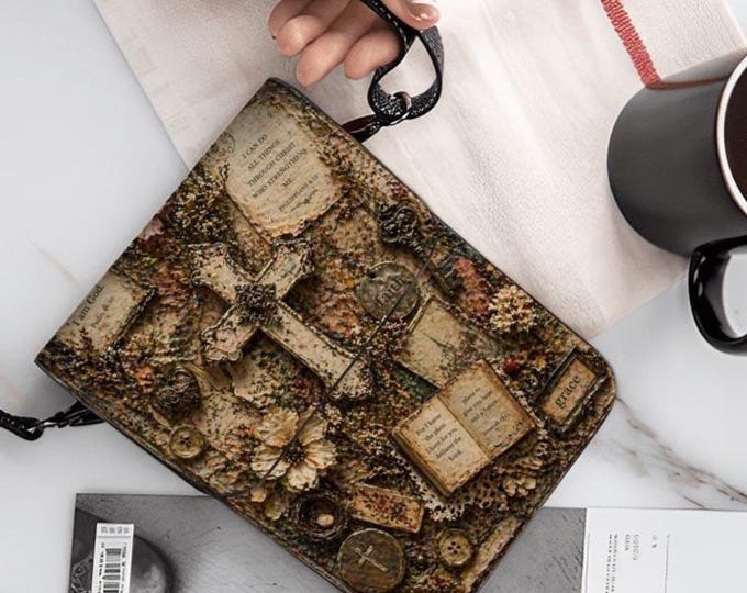 Christian Cross Phone Purse Crossbody Bag, Rustic Faith Cell Phone Wallet, Religious Floral Shoulder Bag, Inspirational Christian Gift