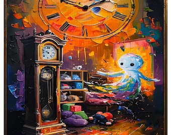 Ghost Diamond Painting DIY Kit: Grandfather Clock Playroom Decor