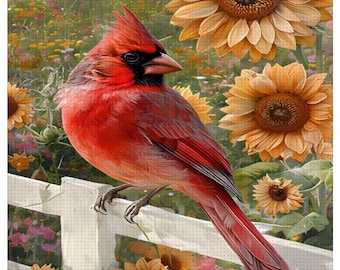 Cardinal Diamond Art Kit: Sunflower Field DIY Craft (12x16, 16x20, 20x28 No Frame