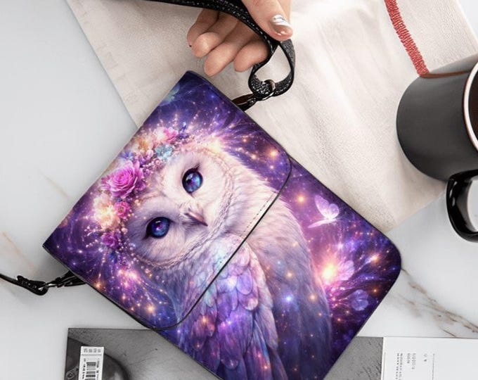 Galaxy Owl Cell Phone Purse – Fantasy Art Crossbody Bag