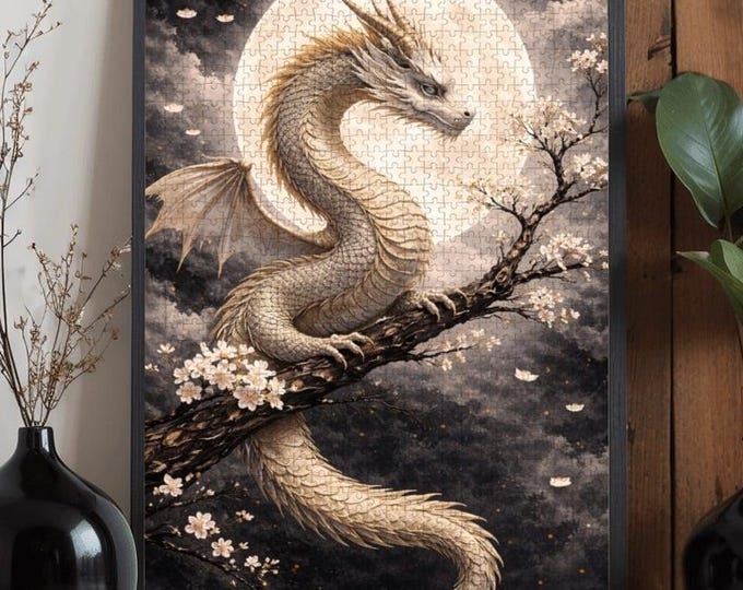 Celestial Dragon Wooden Jigsaw Puzzle | Fantasy Art, Adult Puzzle, Dragon Puzzles