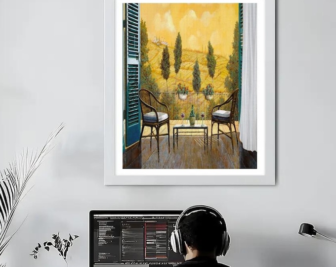 DIY Diamond Painting, Guido Borelli Art, due bicchieri di Chianti By Guido Borelli, Vintage Antique Art Design, Craft Kit, Diamond Art