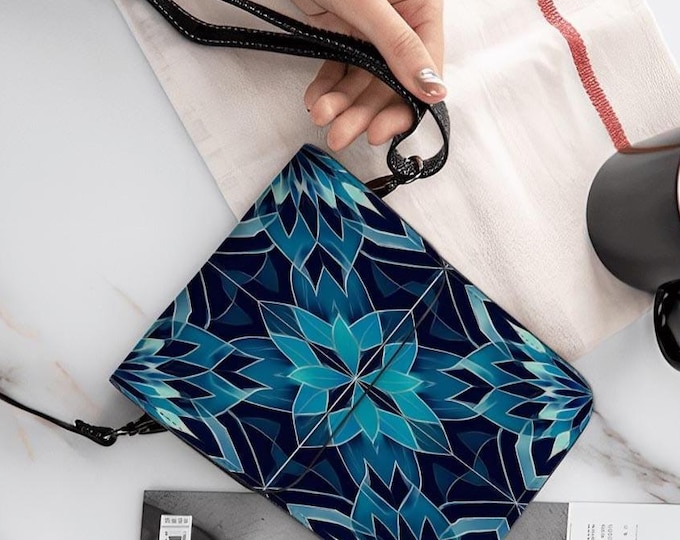 Geometric Star Leather Cell Phone Purse: Crossbody or Shoulder Bag