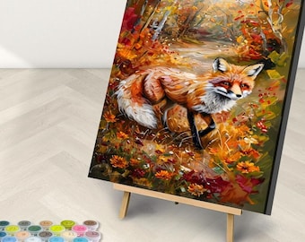 Fox in the Fall Paint by Numbers Kit for Adults: Framed DIY Wall Art