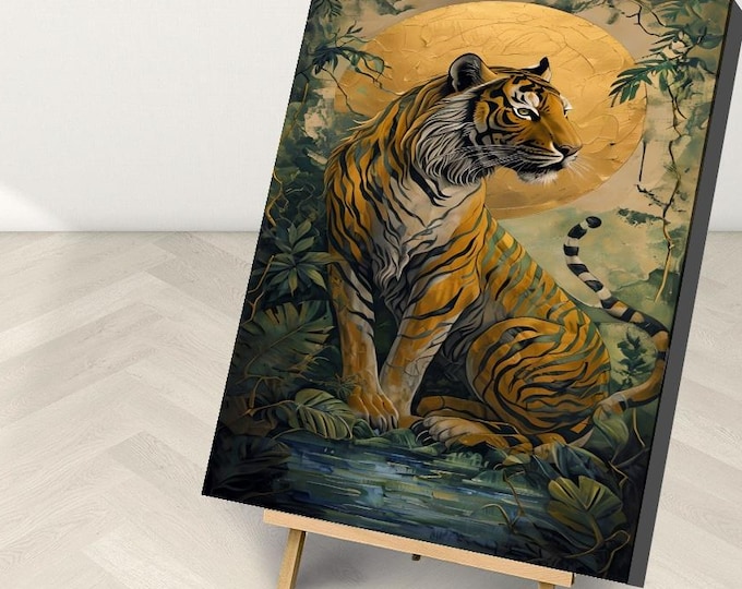 Tiger Paint by Numbers Kit: Jungle Art with Stand