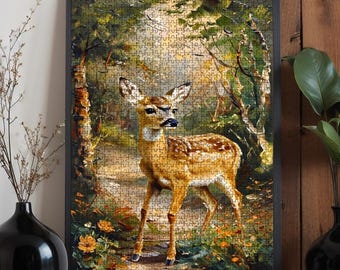 Oak Wood Forest Deer Jigsaw Puzzle: 500 or 1000 Piece