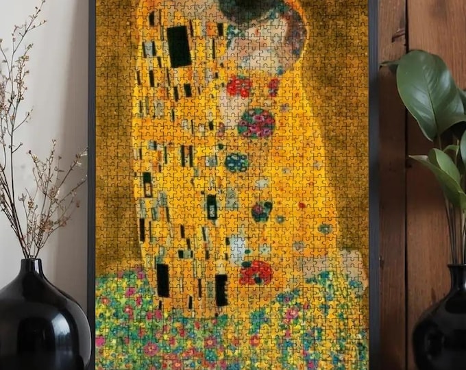 The Kiss Gustav Klimt Puzzle | Wooden Art Nouveau Jigsaw (500 or 1000 Piece)