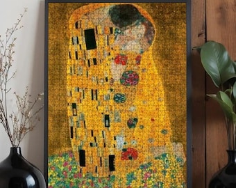 The Kiss Gustav Klimt Puzzle | Wooden Art Nouveau Jigsaw (500 or 1000 Piece)