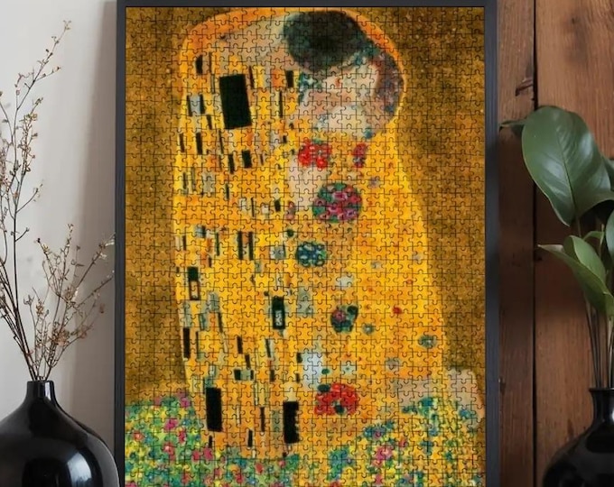 The Kiss Gustav Klimt Puzzle | Wooden Art Nouveau Jigsaw (500 or 1000 Piece)