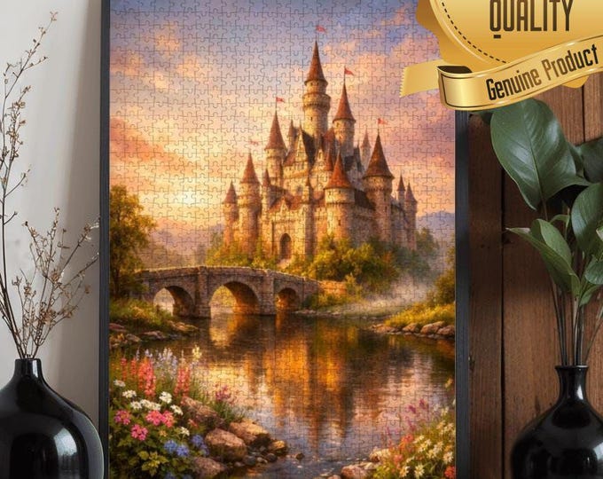 Fantasy Castle Wooden Jigsaw Puzzle | Oak Art Puzzle, Adult Gift