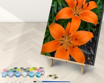 Orange Lilies Paint by Number Kit: Vibrant Canvas Art for Adults