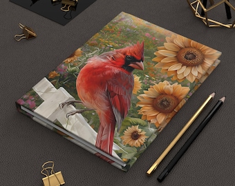 Cardinal & Sunflower Hardcover Journal: Nature Lover's Notebook