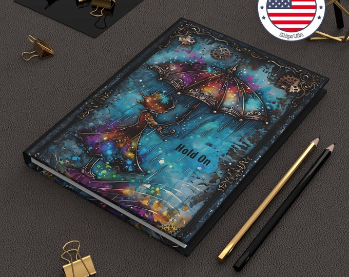 Steampunk Girl with Umbrella Journal: Vibrant Hardcover Diary