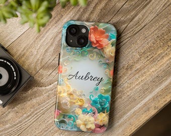 Floral Tough Phone Case, Durable Phone Cover, Customizable Floral Phone Case, Personalized Phone Cover, Protective Phone Case, Tough Floral