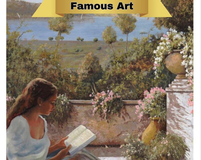 Framed Canvas Paint by Numbers Kit with Stand, DIY, Guido Borelli, Vintage Antique Art Design, Craft Art Kit, PBN, Canvas Print, PBN