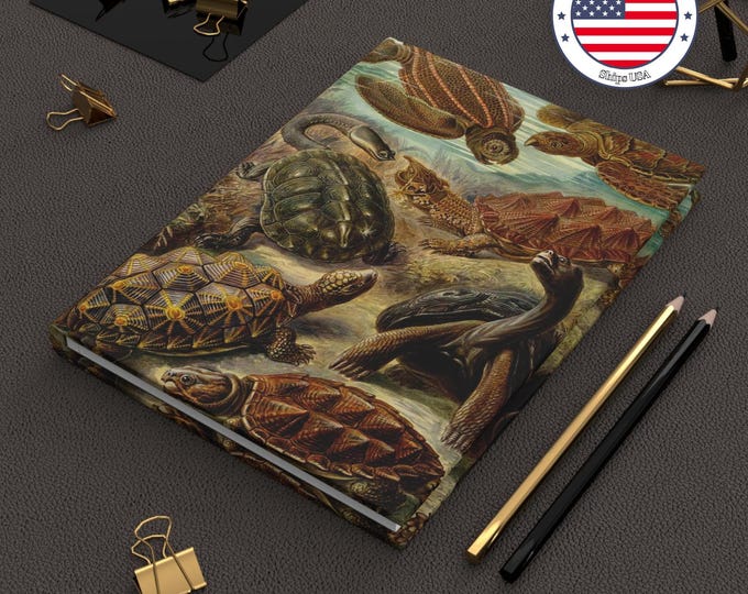Ernest Haeckel Turtles Hardcover Journal: Antique Marine Biology Notebook