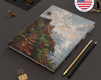 Hardcover Journal, Hawaii Trail Themed Notebook - Ruled Line, Based off Actual Photo & Experience