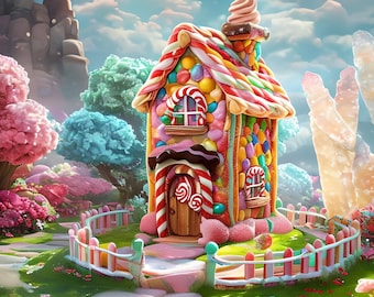 Candy Cottage Diamond Painting Kit: Fantasy Forest DIY Art