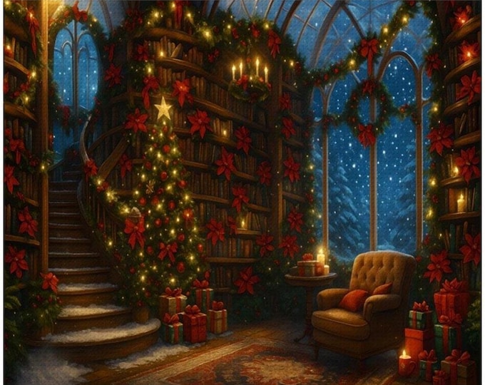 Christmas Dream Library, Diamond Art, Magical Greenhouse, Starry Night, Reading Garden Lounge Room