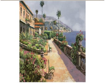 Bella Amalfi Sea View Diamond Painting Kit: Guido Borelli Vintage Art (16x20, No Frame)