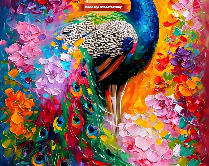 Paint by Numbers, Peacock, Paint by Number Kit for Adults, Painting of a Peacock, Includes frame, stand and all supplies, Everything!