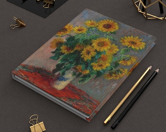 Monet Sunflowers Journal: Matte Hardcover Floral Notebook