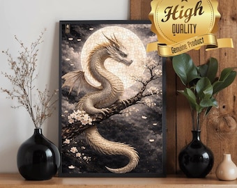 Celestial Dragon Wooden Jigsaw Puzzle | Fantasy Art, Adult Puzzle, Dragon Puzzles