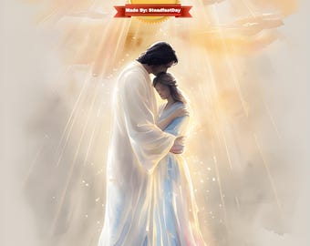 Framed Paint by Numbers Kit for Adults with Stand, Heavenly Hug, Canvas Print, Includes Everything!