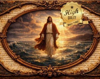 Jesus Walking on Water Wooden Jigsaw Puzzle (500/1000 Piece) – Faith Religious Art