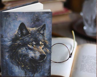 Majestic Wolf Hardcover Journal, Nature Notebook, Gift for Writers, Art Journal, Diary, Eco-Friendly Stationery