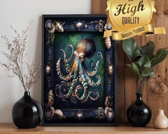 Steampunk Octopus Jigsaw Puzzle | Oak Wood, Mechanical Ocean Art
