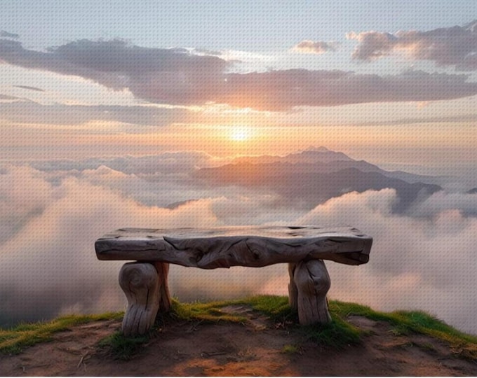 Spiritual Sunset Diamond Painting Kit, Above Clouds Faith Landscape Art