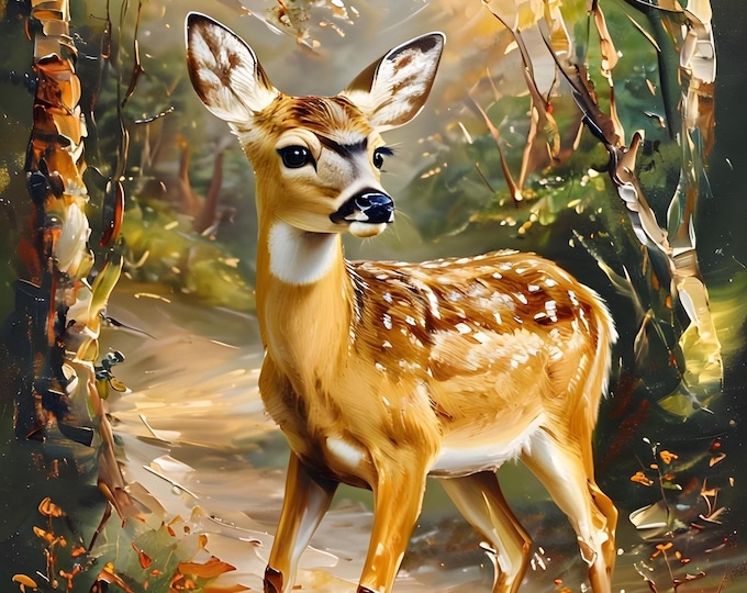 Framed Deer Paint by Numbers Kit for Adults (16"x20") Frameless without Stand