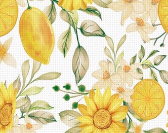 Lemon & Sunflower Diamond Painting Kit, DIY Floral Fruit Art