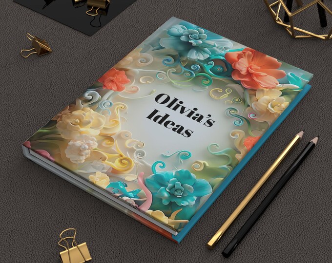 Personalized, Floral Hardcover Journal with Vibrant Colors and Perforated Pages - Ideal for Note-Taking, Planning, Gifts, and Creativity